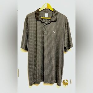 Callaway Black Polo Shirt with Subtle Pattern